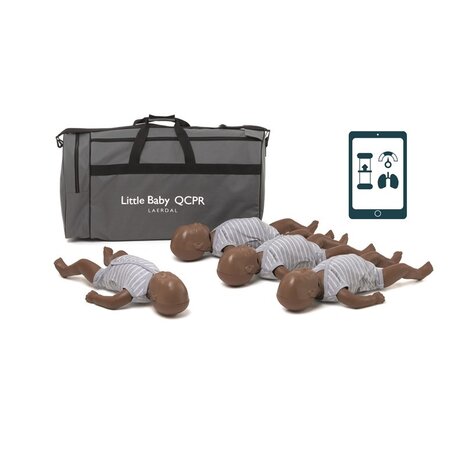 Laerdal Little Baby QCPR reanimatiepop, donker, 4 stuks